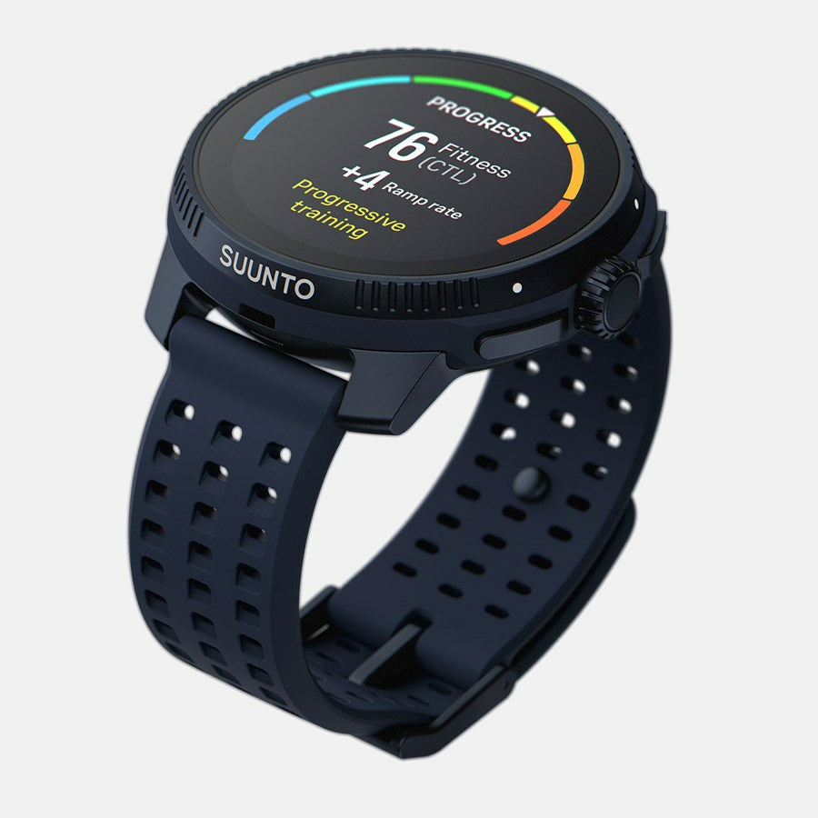 Suunto Race 49 mm GPS – Stahl, Sportband Dunkelblau, 100 m
