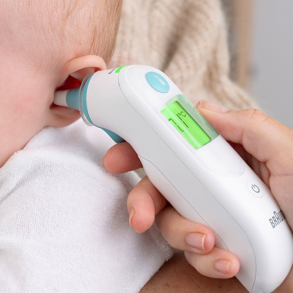 Braun Digitales Fieberthermometer (Ohr) – Kunststoff, mehrfarbig, BPA-frei, Speicherfunktion