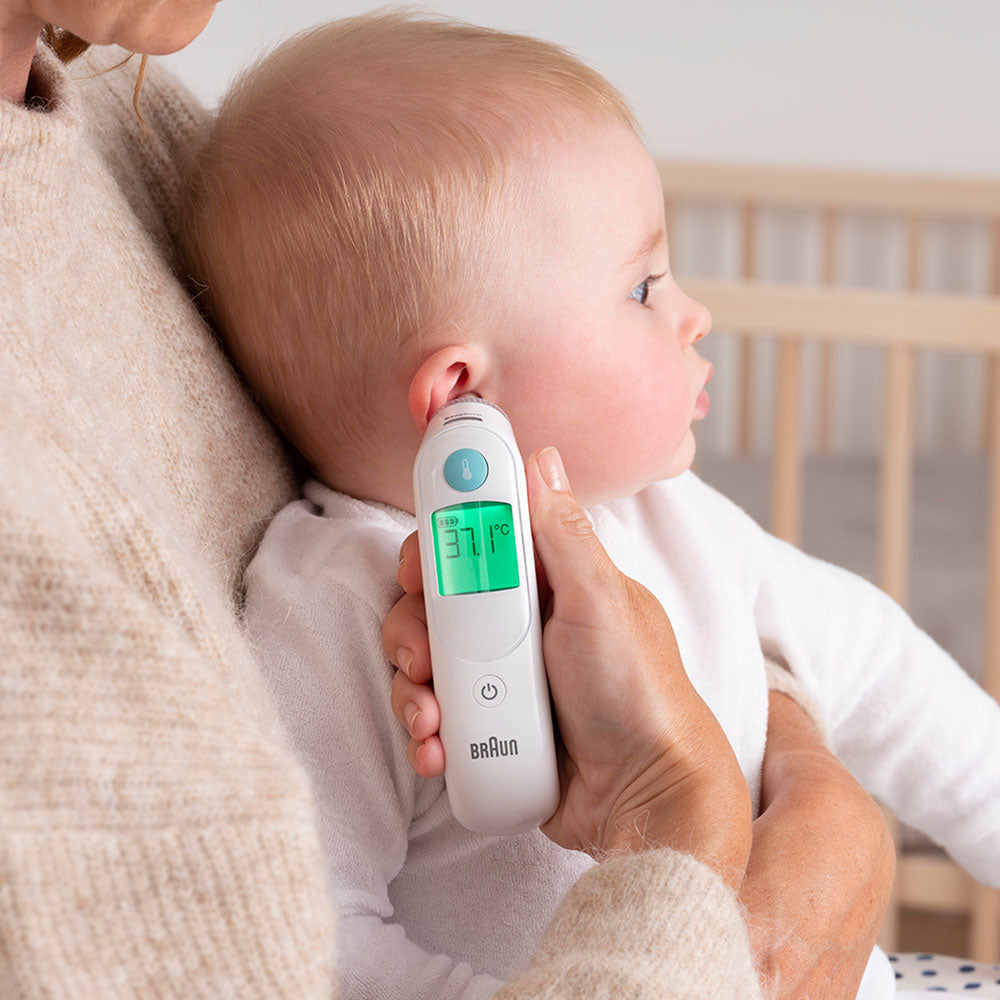Braun Digitales Fieberthermometer (Ohr) – Kunststoff, mehrfarbig, BPA-frei, Speicherfunktion