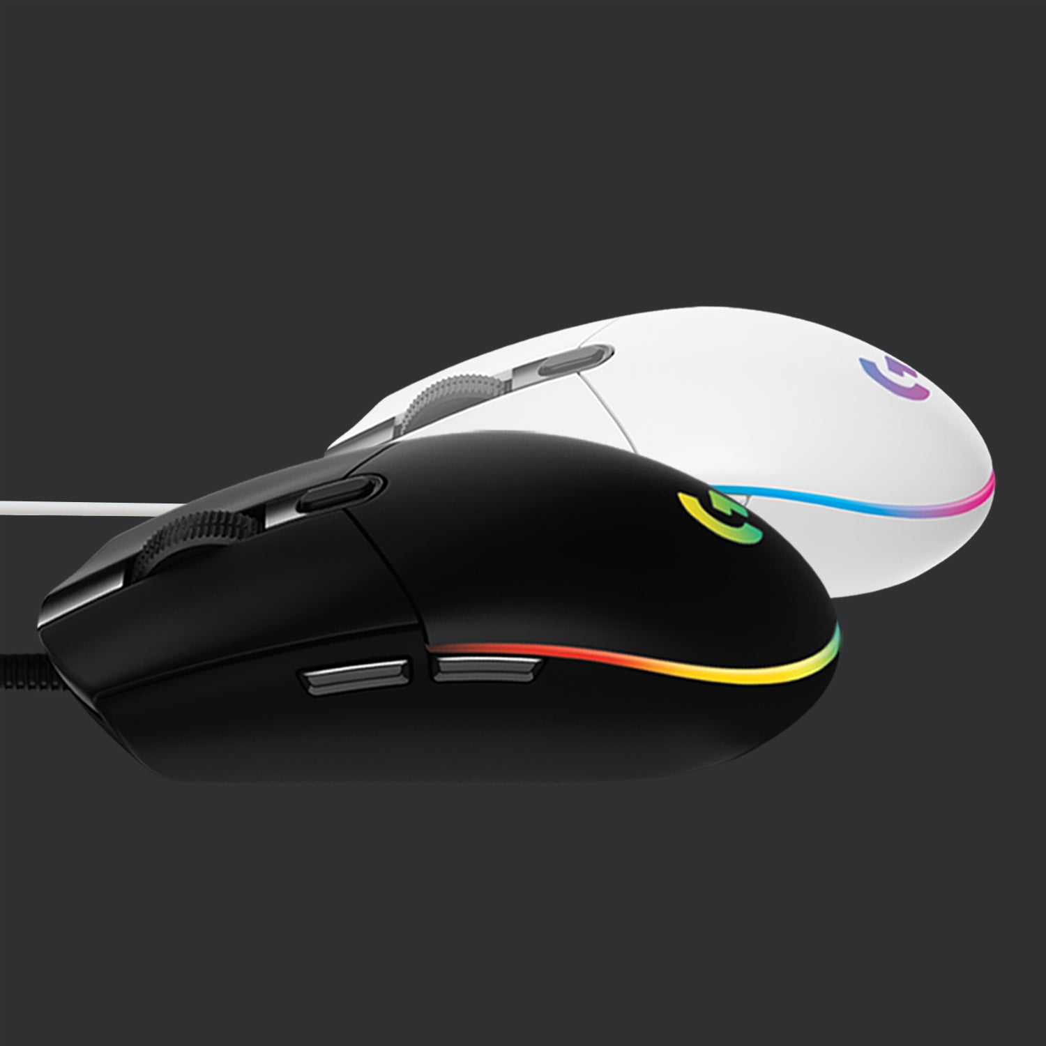 Logitech G G203 LIGHTSYNC – Gaming-Maus – Kabelgebunden (USB‑A), 8000 DPI, RGB-Beleuchtung, Weiss