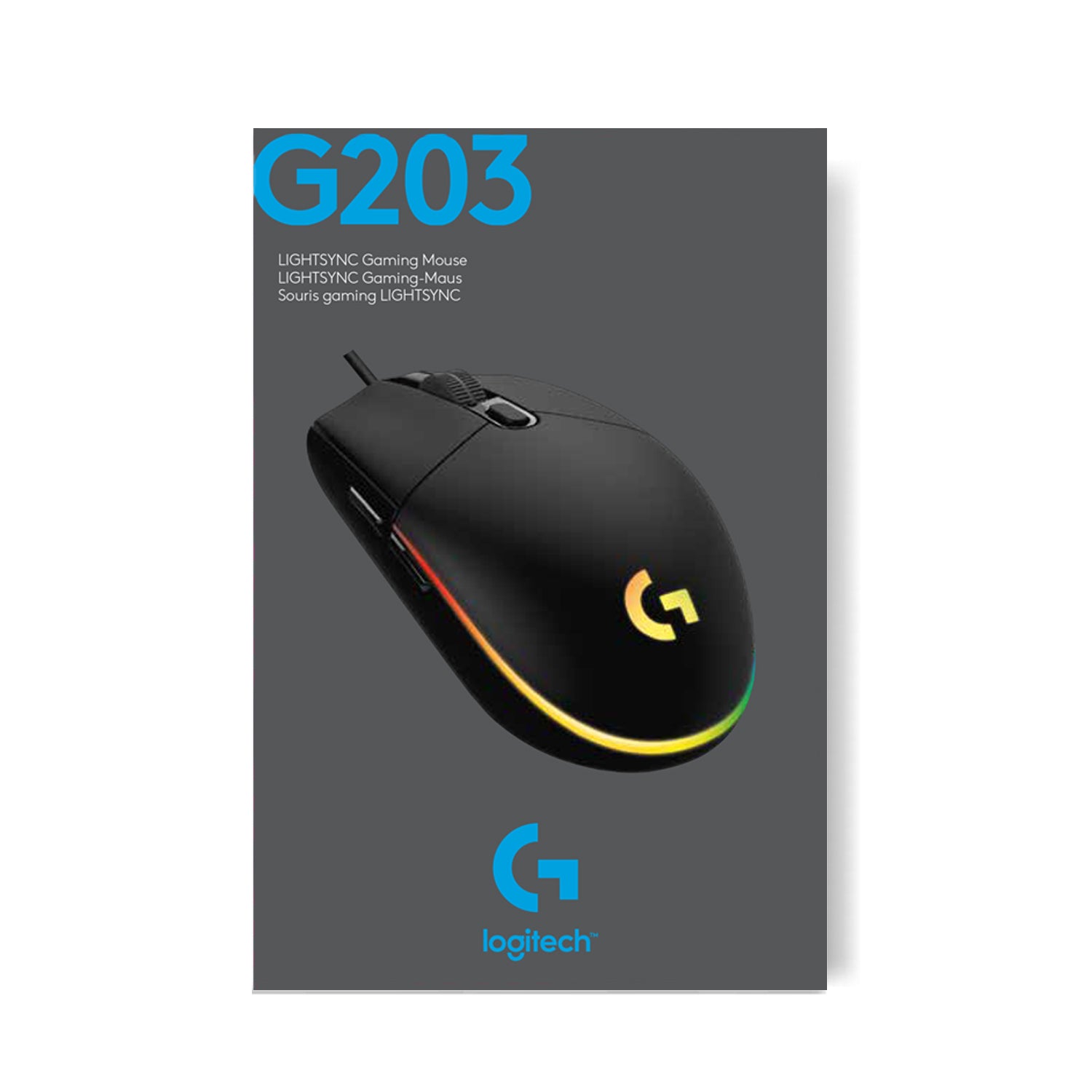 Logitech G G203 – Gaming-Maus – Kabelgebunden (USB‑A), 8000 DPI, RGB-Beleuchtung, Schwarz