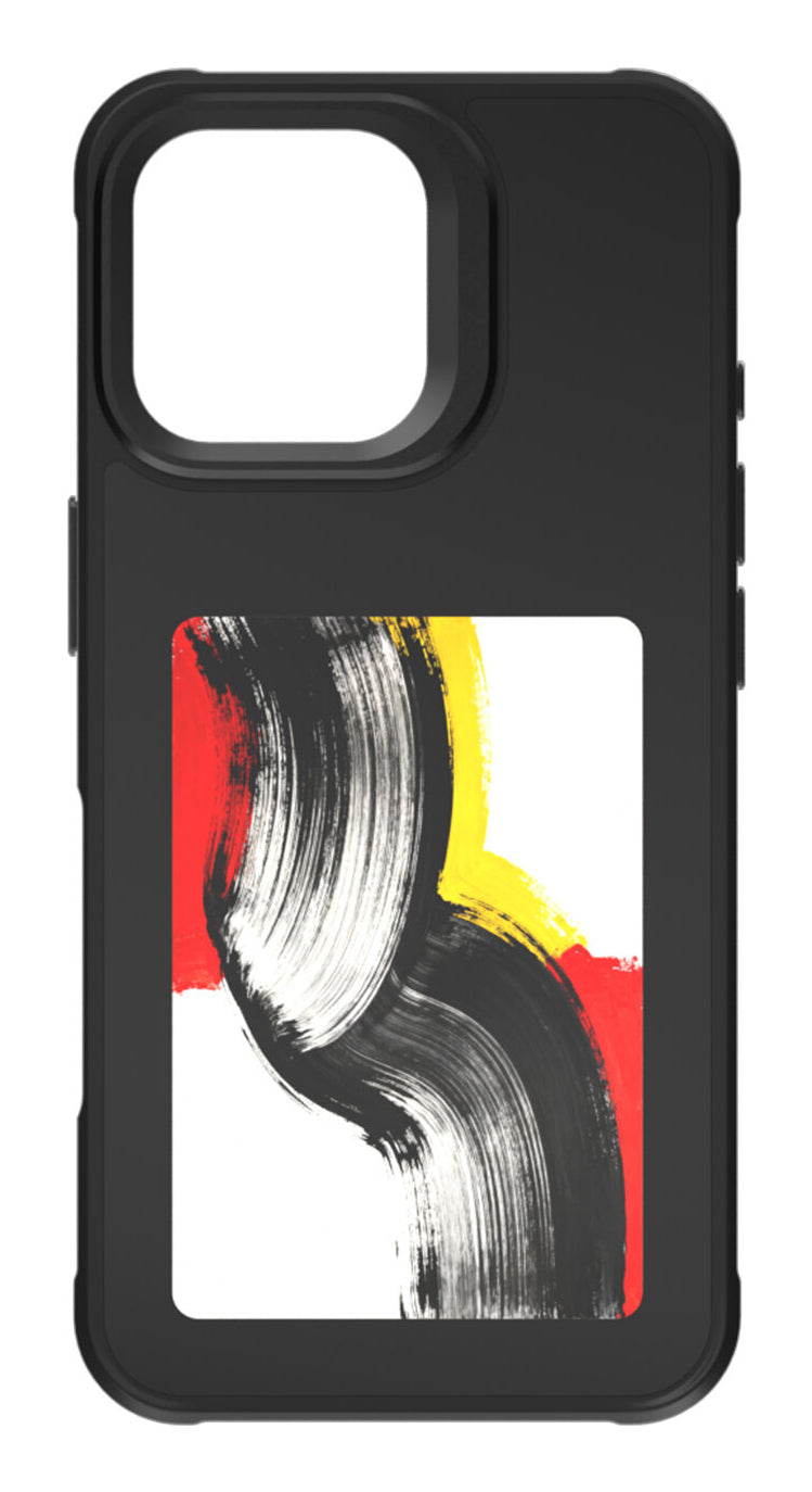 4smarts E-Ink Backcover – für Apple iPhone 17, MagSafe, PC, Schwarz, E-Ink-Display mit NFC