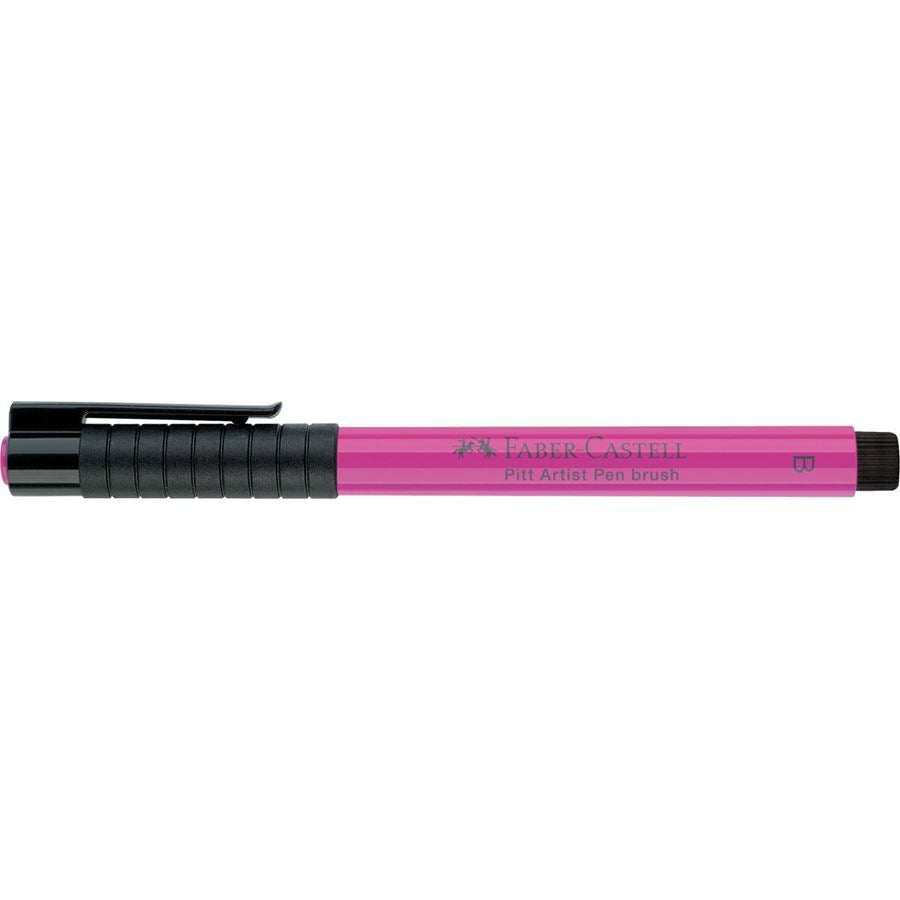 Faber-Castell Pitt Artist Pen Pinselstift – 2,5 mm, pigmentiert, wasserfest, mittel purpurrosa