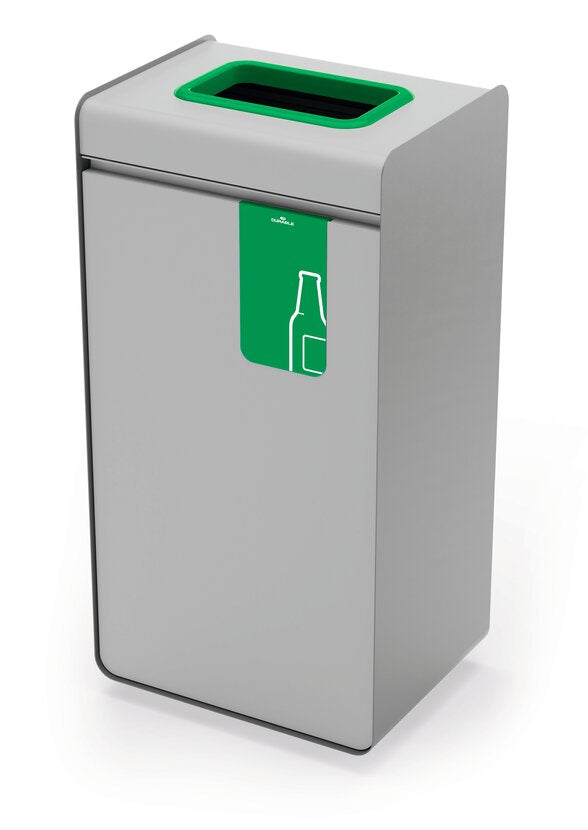 Durable Abfallcontainer – 55 l – Metall, Kunststoff, Grün, Grau – B × H × T 420 × 830 × 330 mm – TÜV