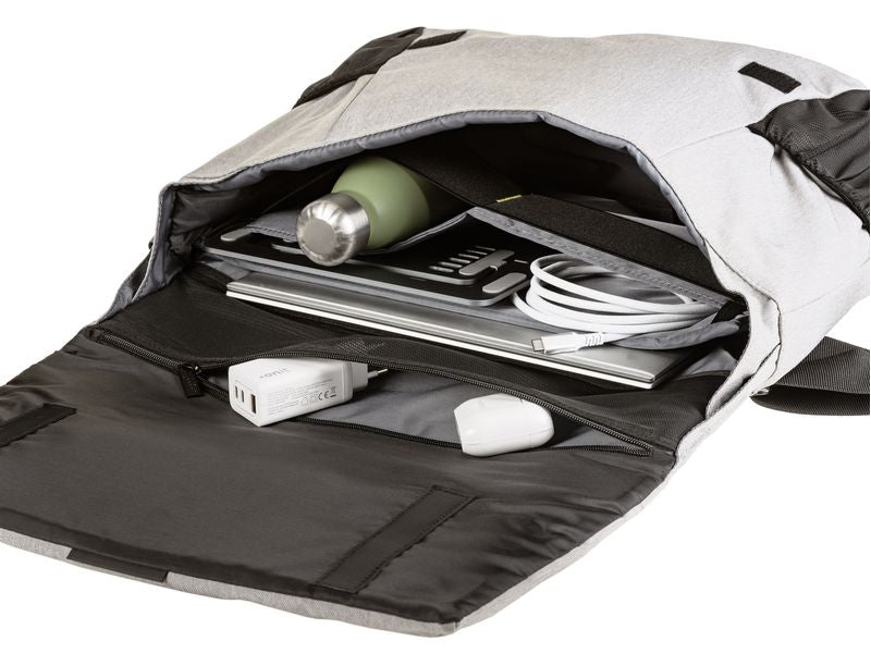 ONIT Notebook-Tasche bis 15,6" – Trolley-Band, rPET – Grau