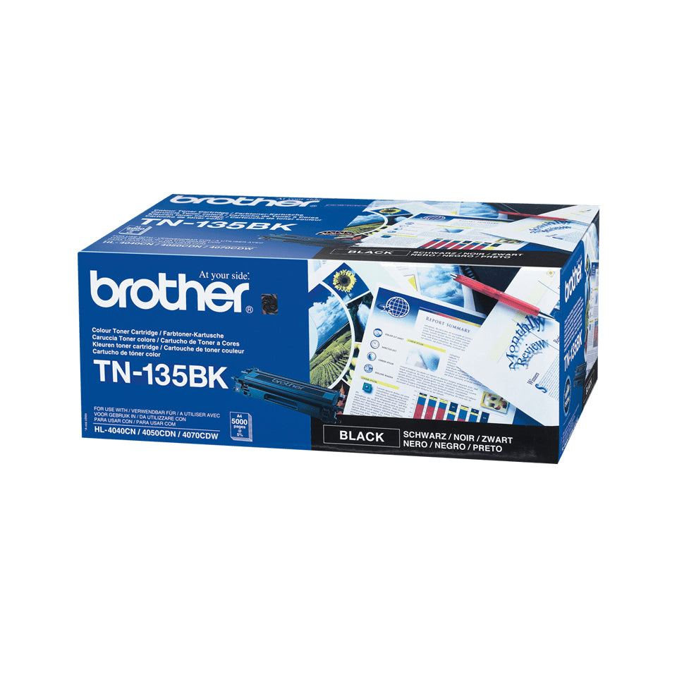 Brother TN-135BK Schwarz Toner – Original XL – 5'000 Seiten – für Brother DCP-9040CN/HL-4040CN u. a.
