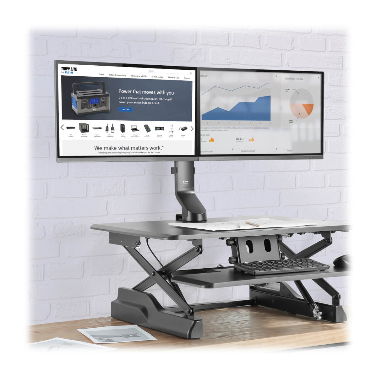 Tripp Lite DDR1727DC – Monitorarm Tischhalterung – Klemme/Durchführung – 2 Monitore – 17–27"
