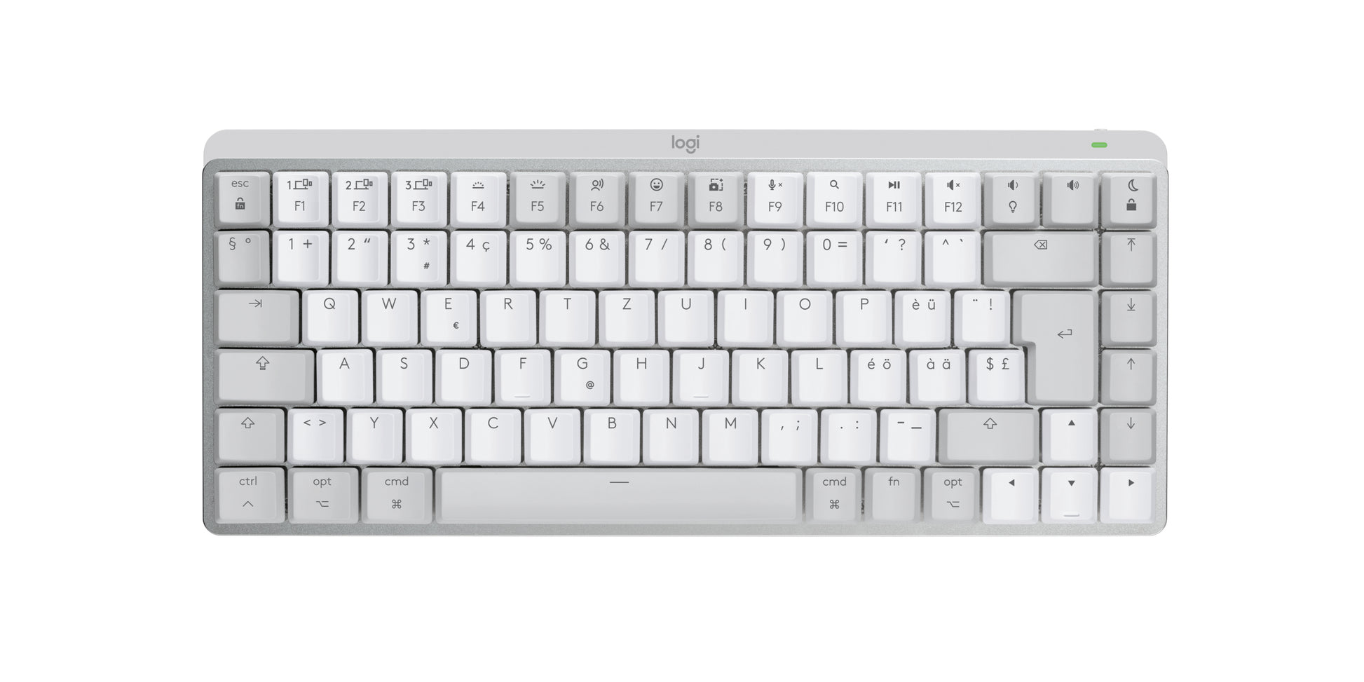 Logitech MX Mechanical Mini – Tastatur, kabellos (Bluetooth/2,4 GHz), CH-Layout (DE-CH), TKL – für macOS