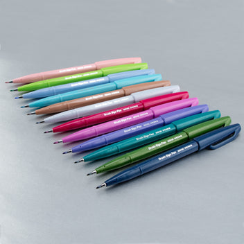 Pentel Brush Pen Pastell – Pinselspitze, 12 Farben