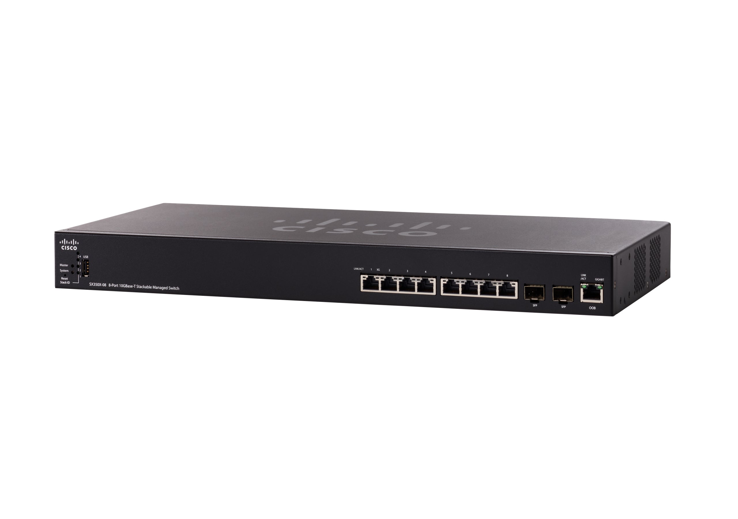 Cisco SX350X-08 – Verwalteter L2+/L3 Switch – 6× 10G, 2× Combo-SFP, 19", 1U
