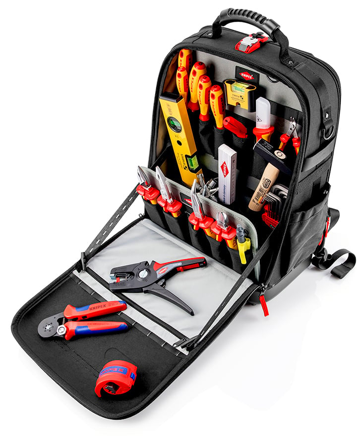 Knipex Werkzeugkasten Modular X18, 530 × 217 × 549 mm, 18 l, Aluminium, schwarz, 22 Teile