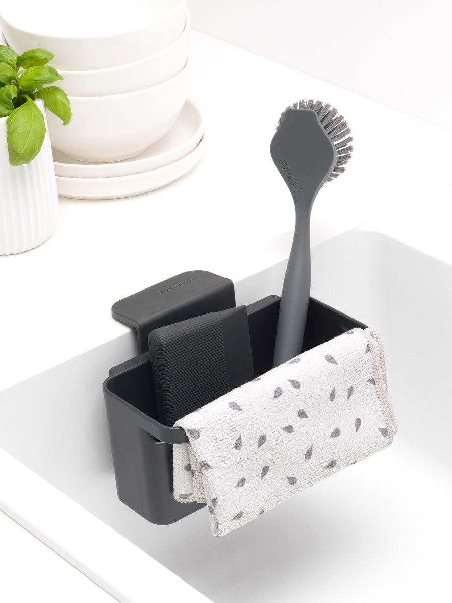 Brabantia Utensilienhalter (wandmontiert) 12,8 × 17,1 × 10,5 cm, Kunststoff, Dunkelgrau