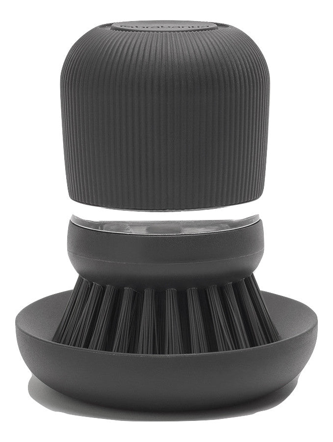 Brabantia Abwaschbürste – Kunststoff, 10,5 cm, Dunkelgrau, mit Seifenspender
