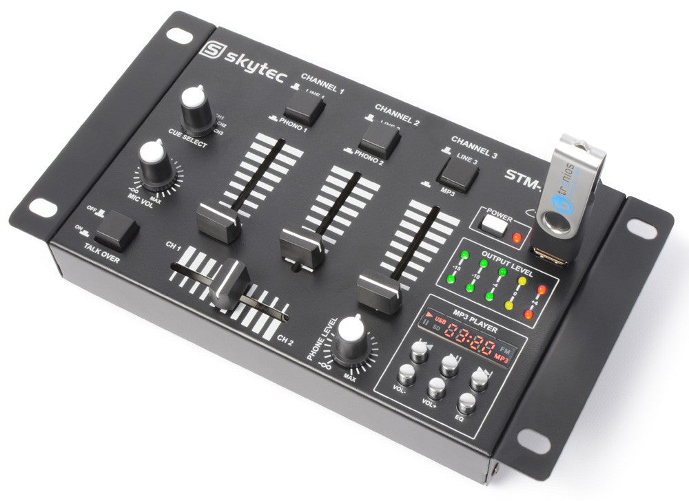 Skytec STM-3020B – 6-Kanal Mixer, USB, MP3, Schwarz