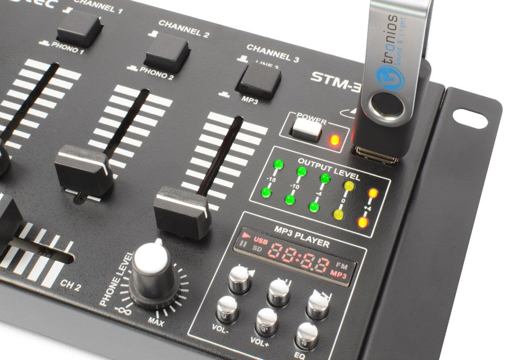 Skytec STM-3020B – 6-Kanal Mixer, USB, MP3, Schwarz