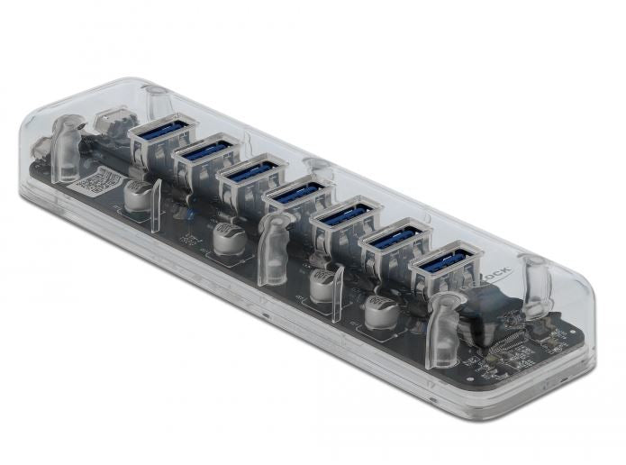 DeLOCK 64088 USB-Hub – USB 3.0, 7× USB-A, für Windows/Mac