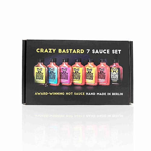 Crazy Bastard Sauce Chilisauce Geschenk-Set – 7×100 ml