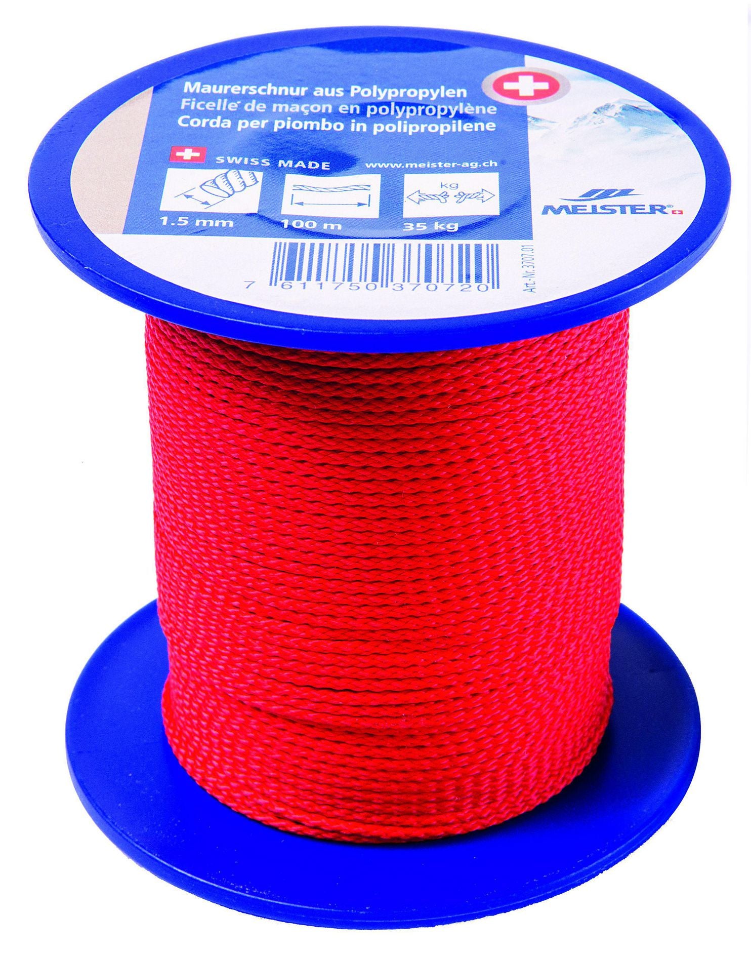 Meister & Cie Meister Maurerschnur – Ø 1,5 mm × 100 m, Polypropylen (PP), Rot