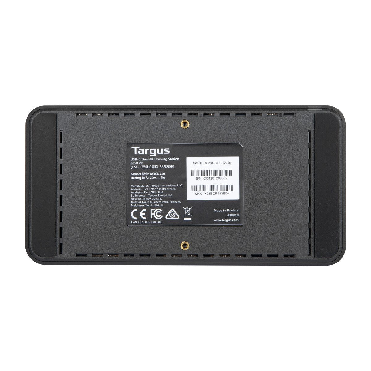 Targus 310EUZ Dockingstation – USB-C, 2× HDMI, 3× USB-A, 2× USB-C, 65 W PD, GbE, für Windows/Mac/ChromeOS