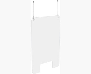 Exacompta Hygieneschutzschild Exascreen hängend – 660 × 1'000 mm, Acrylglas, transparent, Montageset