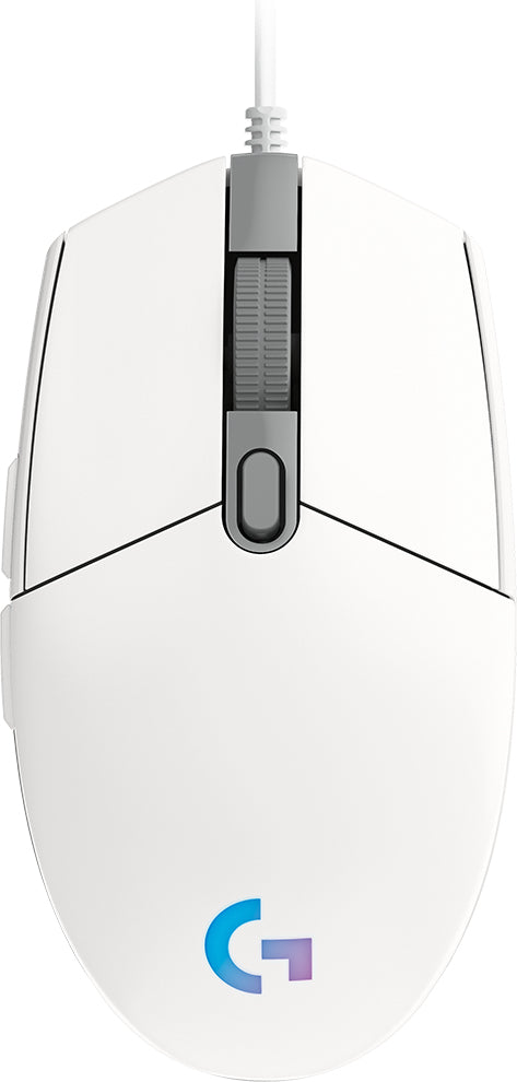 Logitech G G102 LIGHTSYNC – Gaming-Maus – Kabelgebunden (USB‑A), 8000 DPI, RGB-Beleuchtung, Weiss