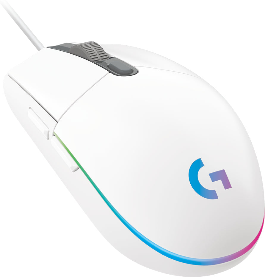 Logitech G G102 LIGHTSYNC – Gaming-Maus – Kabelgebunden (USB‑A), 8000 DPI, RGB-Beleuchtung, Weiss