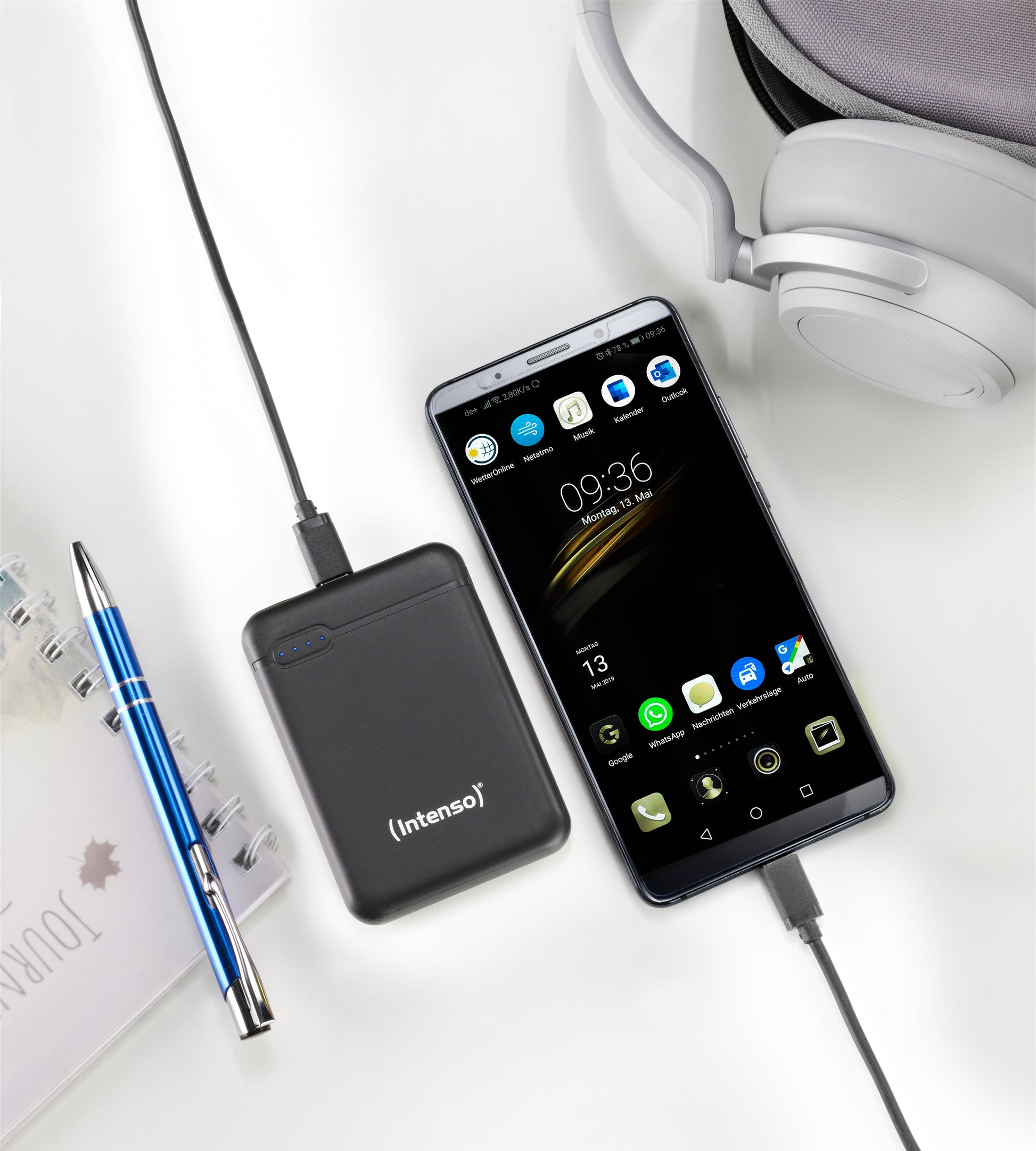 Intenso XS5000 Powerbank 5'000 mAh – 1× USB-C, 1× USB-A, schwarz