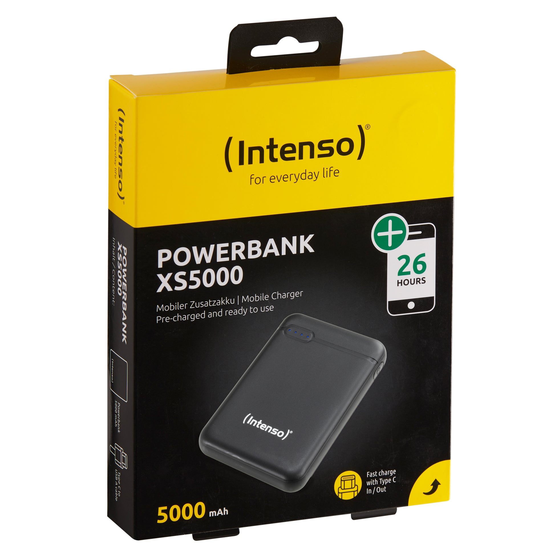 Intenso XS5000 Powerbank 5'000 mAh – 1× USB-C, 1× USB-A, schwarz