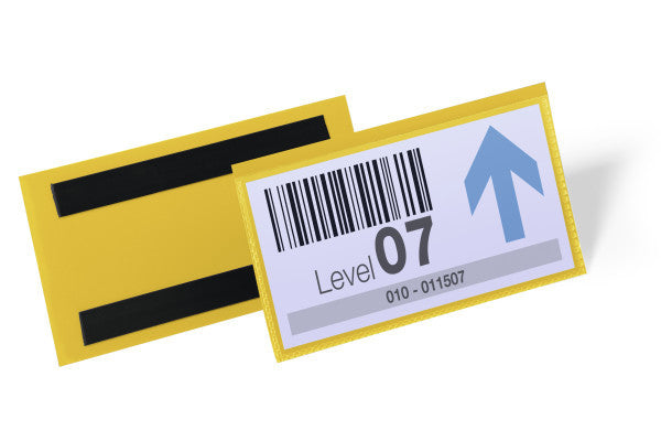 Durable Magnetclip – 150 × 67 mm, gelb, wiederablösbar, magnetisch, 50er-Pack