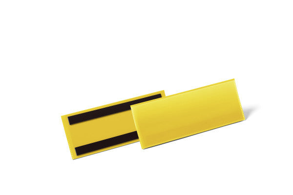 Durable Magnetclip – 210 × 74 mm, gelb, wiederablösbar, 50er-Pack