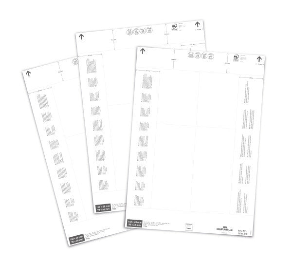 Durable Schuletiketten – Einsteckschilder für Logistiktaschen – 140×65 mm, 80 Stk, Papier