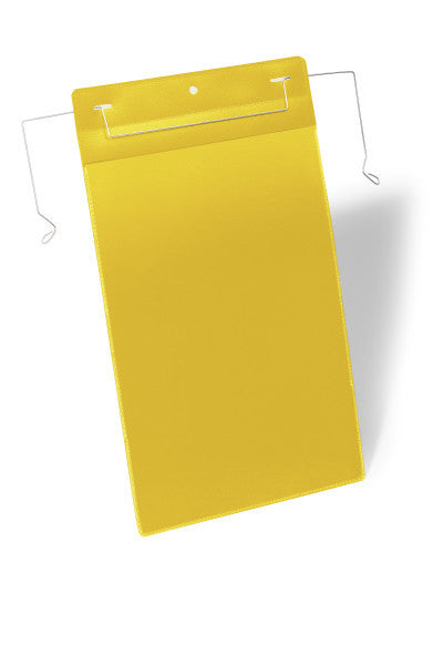 Durable Kennzeichnungstaschen – 297 × 210 mm, gelb, Kunststoff, wiederablösbar