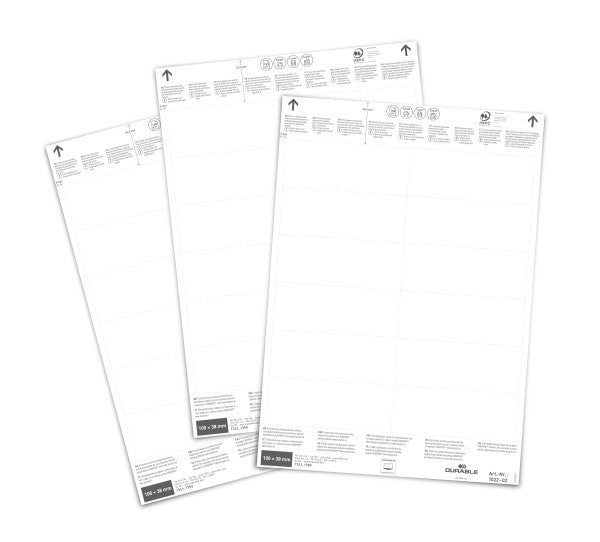 Durable Einsteckschilder, 100 mm × 38 mm, weiss, Papier, nicht klebend, 240 Schilder