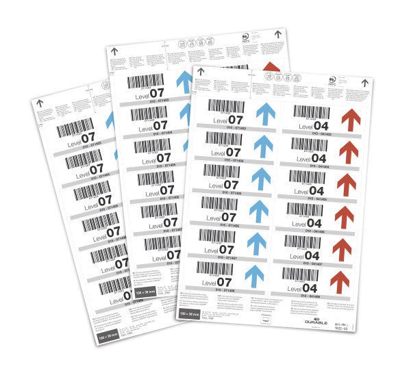 Durable Einsteckschilder, 100 mm × 38 mm, weiss, Papier, nicht klebend, 240 Schilder
