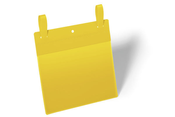 Durable Kennzeichnungstaschen – 210 × 148 mm, gelb, wiederablösbar, für A5 quer