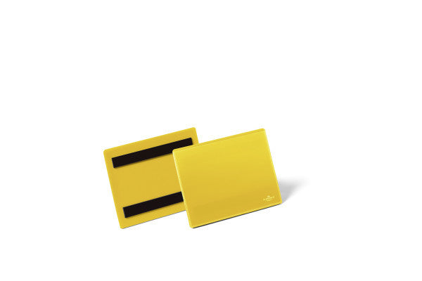 Durable Magnetclip – 105 × 148 mm, gelb, wiederablösbar, für A6 quer