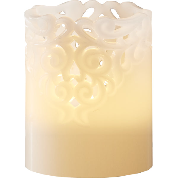 Star Trading LED-Kerze – Ø 8 × 10 cm – Wachs, Weiss, Timer