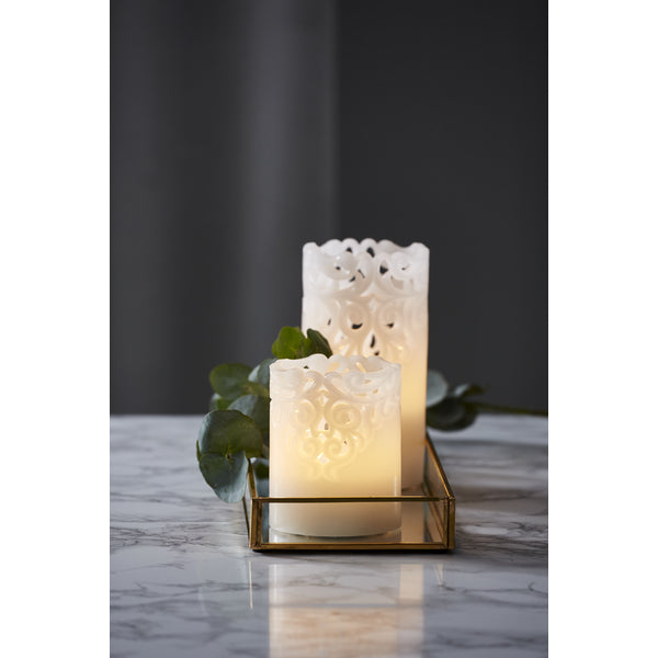 Star Trading LED-Kerze – Ø 8 × 15 cm – Wachs, Weiss