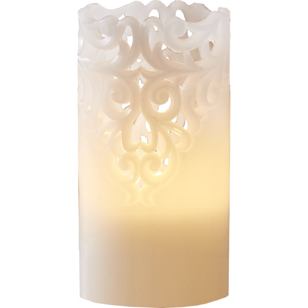 Star Trading LED-Kerze – Ø 8 × 15 cm – Wachs, Weiss