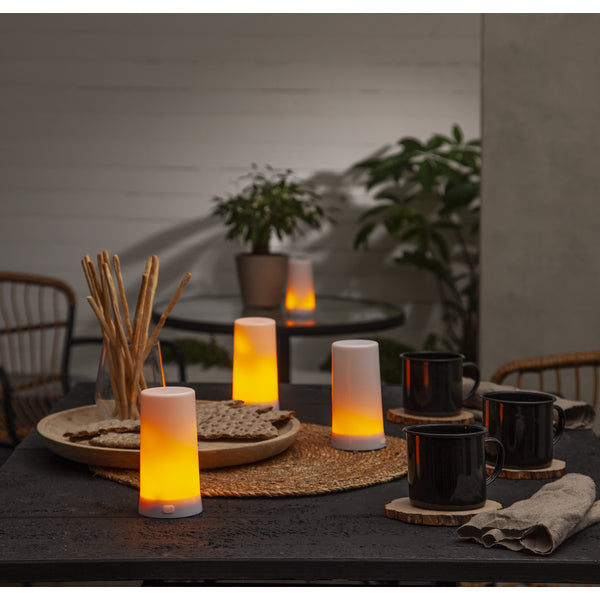 Star Trading LED-Teelicht – 0,03 lm, 0,03 W, Warmweiss, IP44, Akkubetrieb, Flackernd, Weiss, Kunststoff