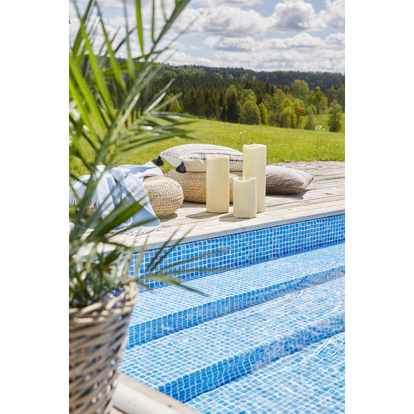 Star Trading LED-Säulenkerze – Batteriebetrieb, Timer 6/18 h, flackernd, max. Laufzeit 300 h, Beige, Kunststoff