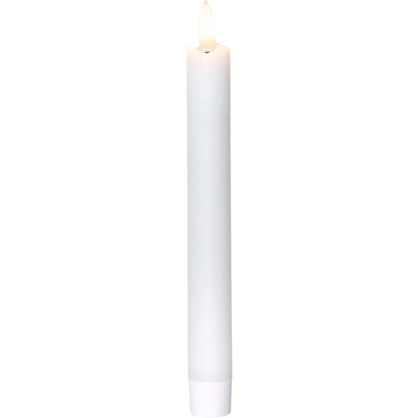 Star Trading LED Dinner Kerze – 4-teilig – Ø 2,1 × 28,5 cm – Wachs, Weiss, Timerfunktion