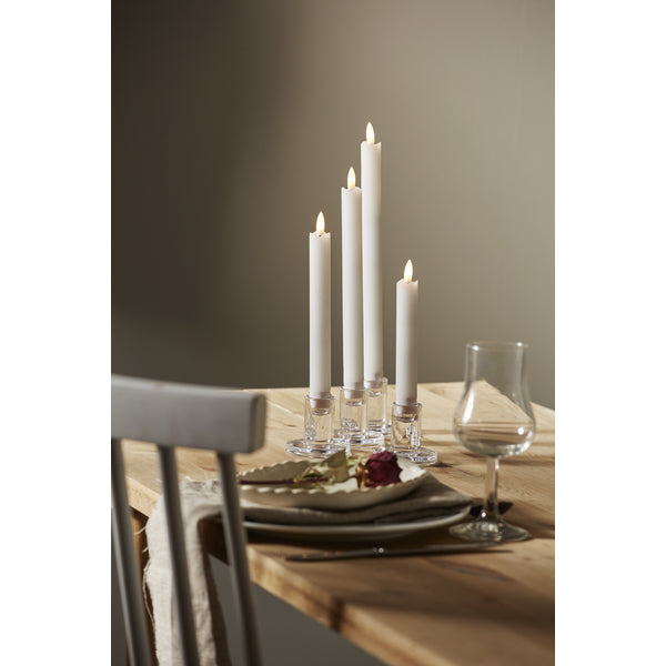 Star Trading LED Dinner Kerze – 4-teilig – Ø 2,1 × 28,5 cm – Wachs, Weiss, Timerfunktion