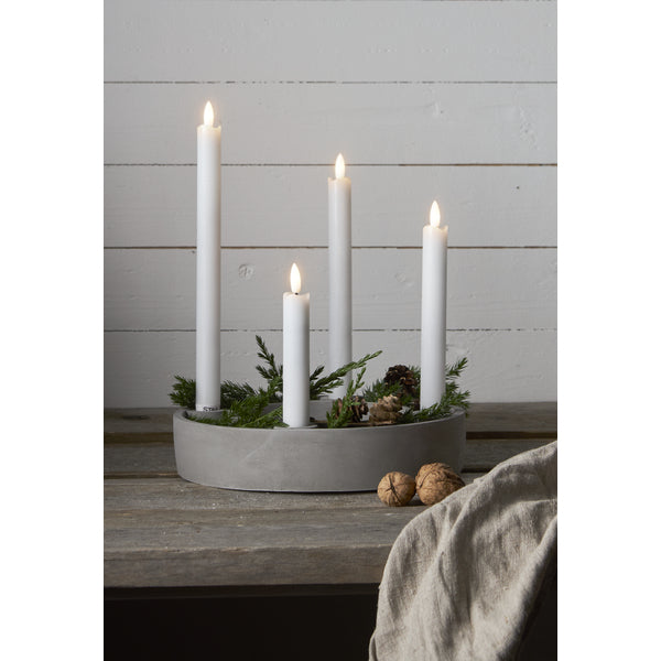 Star Trading LED Dinner Kerze – 4-teilig – Ø 2,1 × 28,5 cm – Wachs, Weiss, Timerfunktion