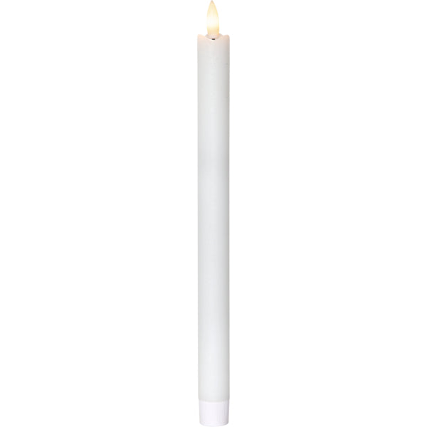 Star Trading LED Dinner Kerze – 4-teilig – Ø 2,1 × 28,5 cm – Wachs, Weiss, Timerfunktion