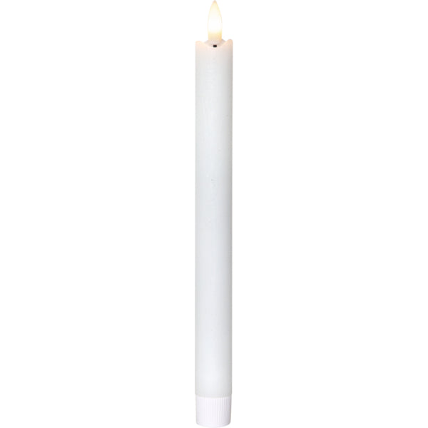 Star Trading LED Dinner Kerze – 4-teilig – Ø 2,1 × 28,5 cm – Wachs, Weiss, Timerfunktion