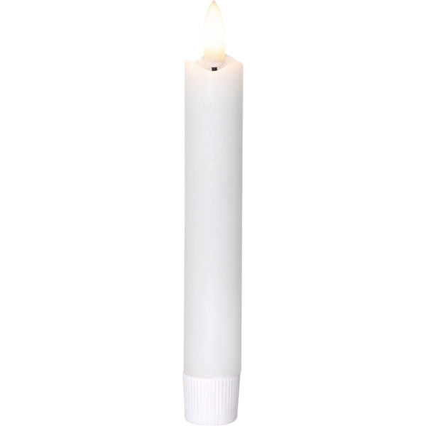 Star Trading LED Dinner Kerze – 4-teilig – Ø 2,1 × 28,5 cm – Wachs, Weiss, Timerfunktion