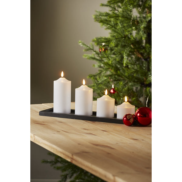 Star Trading LED-Echtwachskerze – Ø 7,5 × 9,5 cm – Wachs, weiss