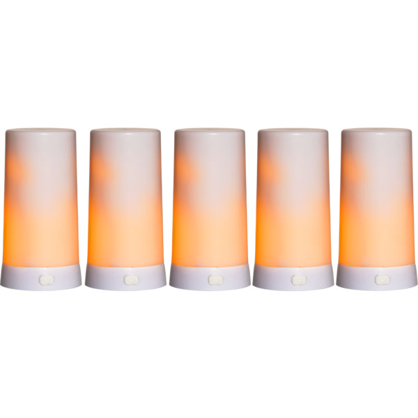 Star Trading LED-Teelicht – IP44 – Akkubetrieb – Flackernd, 10 h Laufzeit, Akkus Inkl. – Weiss – Kunststoff