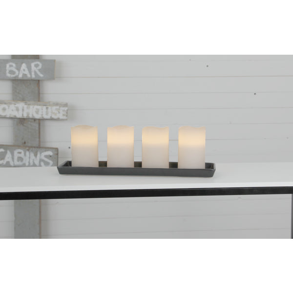 Star Trading LED-Kerze – Ø 7,5 × 12,5 cm – Wachs, Weiss – 4-teilig, Timerfunktion